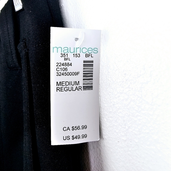 Maurices Black Ponte Patch Pocket High Rise Wide Leg Dress Pant NWT - Picture 8 of 16